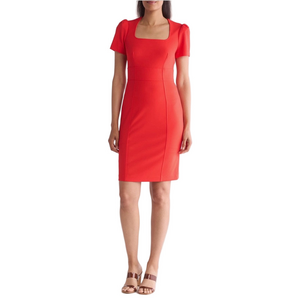 Calvin Klein Women’s Tango Red Square Neck Sheath Cocktail Dress - Sz 6, NWT